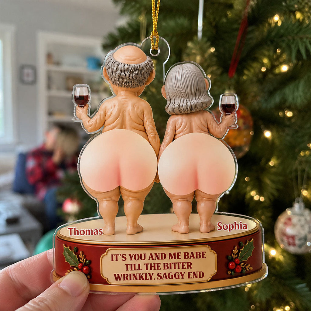 Custom Couple Christmas Ornament, Anniversary Gift •  You And Me - Personalized Dual Squishy Acrylic Ornament