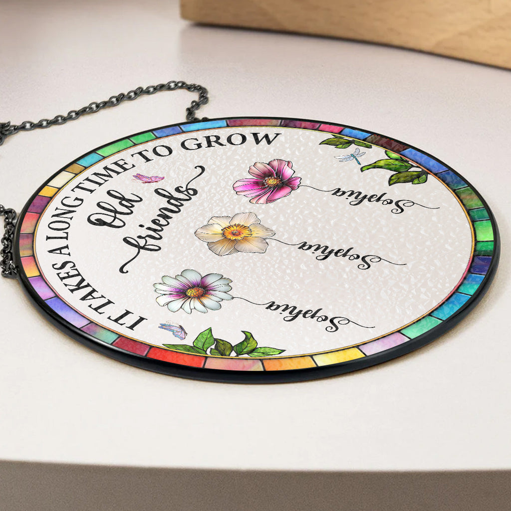 Custom Best Friend Hanging Decor, Friendship Birthday Gifts • It Takes A Long Time - Personalized Window Hanging Suncatcher