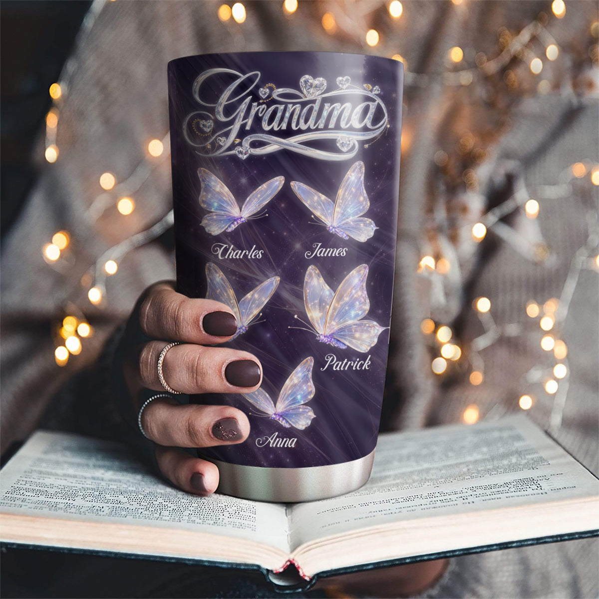 Custom Christmas Birthday Gifts For Grandma • Grandma Love Her Grandkids - Personalized Tumbler