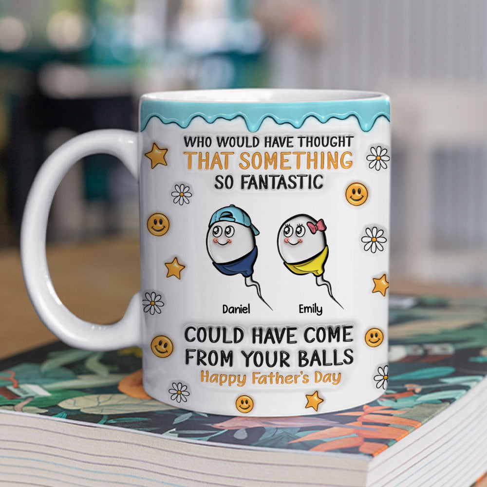 Custom Father's Day, Special Gift for Dad & Grandpa • We All Came From There - Personalized 3D Inflated Effect Mug