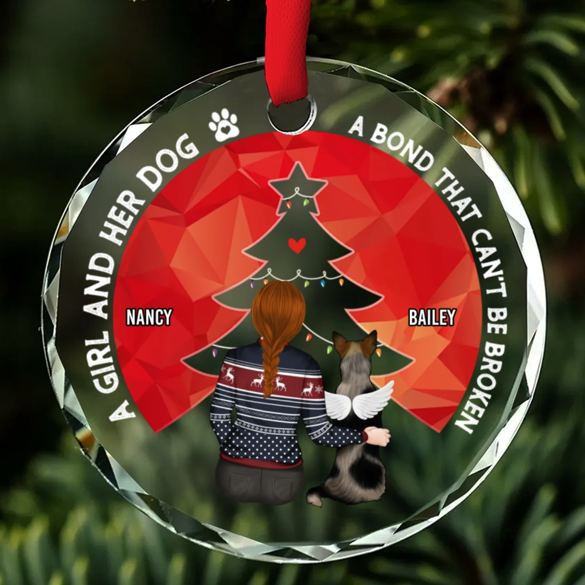 Custom Keepsake Christmas Ornament •  You Are Always In My Heart - Personalized Glass Ornament