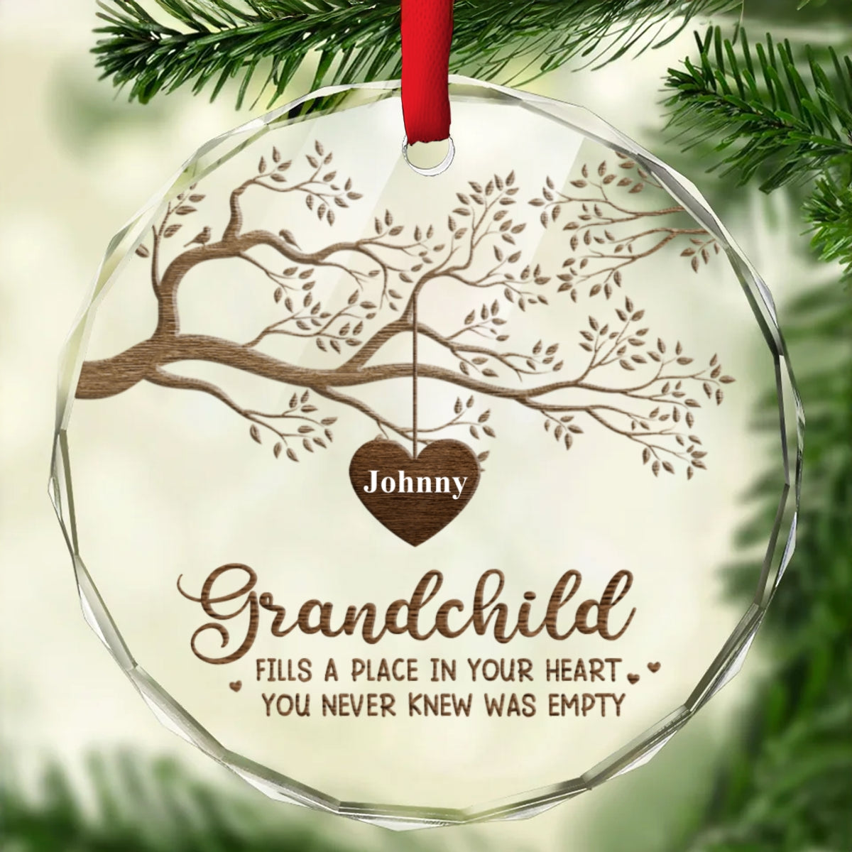 Custom Family Ornament, Christmas Gift for Family Members •  The Greatest Blessing - Personalized Glass Ornament