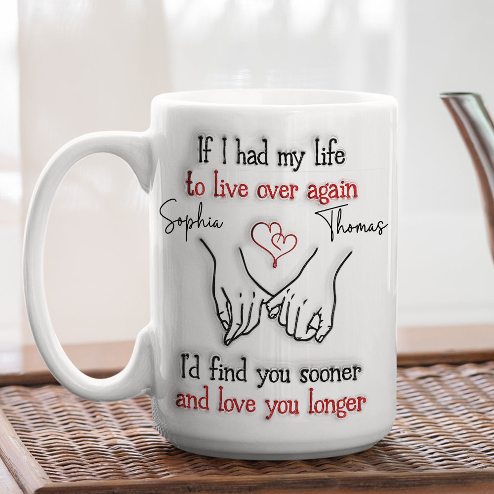 Custom Anniversary Keepsake Gifts For Couple • Love You Longer - Personalized 3D Inflated Effect Mug
