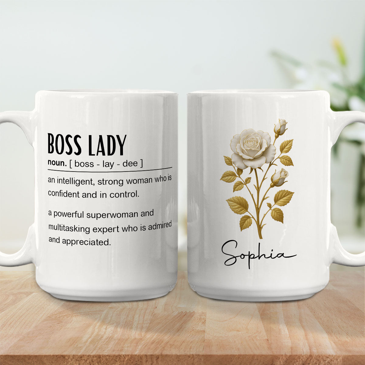 Custom Coworker, Christmas & Birthday Team Appreciation Gift • Boss Lady Definition - Personalized Coffee Mug
