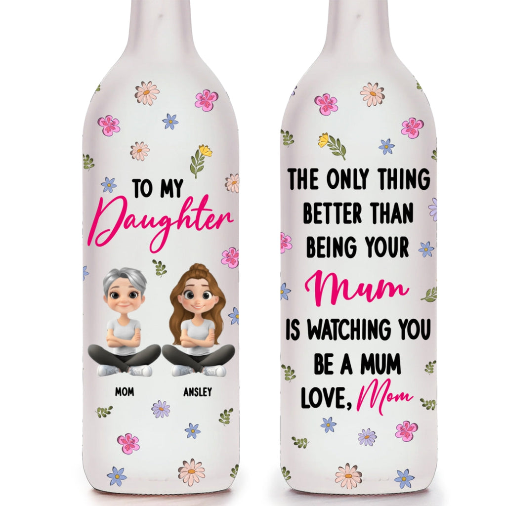 Mom And Daughter Together - Personalized Bottle Lamp