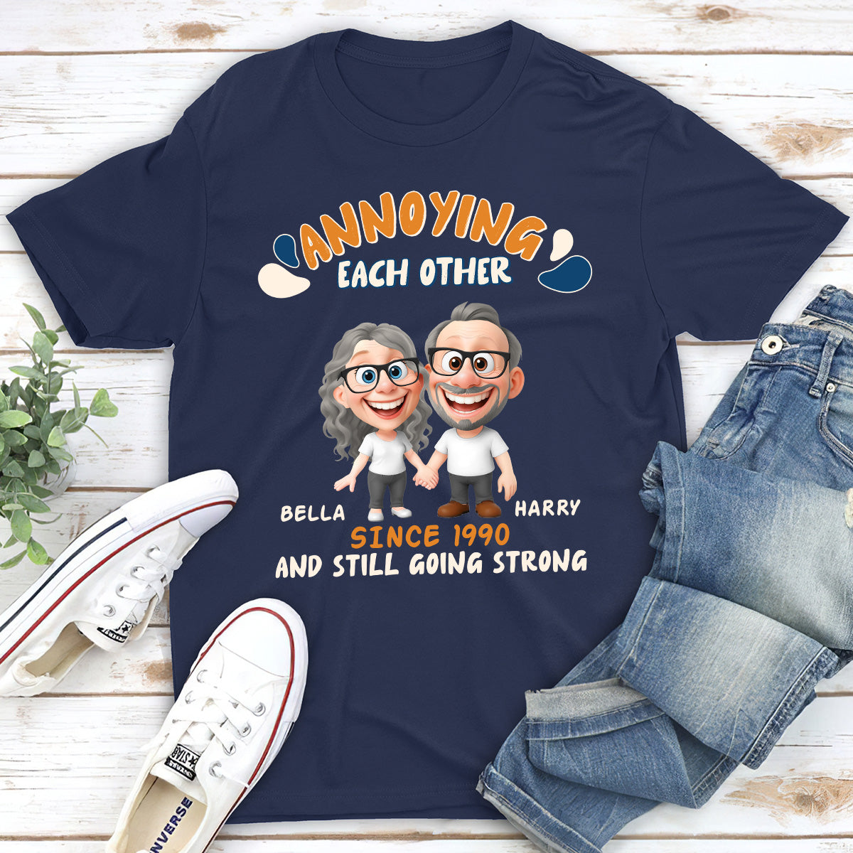 Custom Anniversary Keepsake Gifts For Couple • Caricature Love Couple - Personalized Shirt