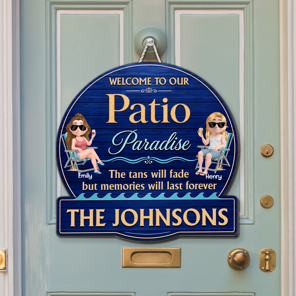 Custom Family Summer Backyard, Patio & Porch Decor • Relax Refresh Repeat Every Day - Personalized Wood Sign
