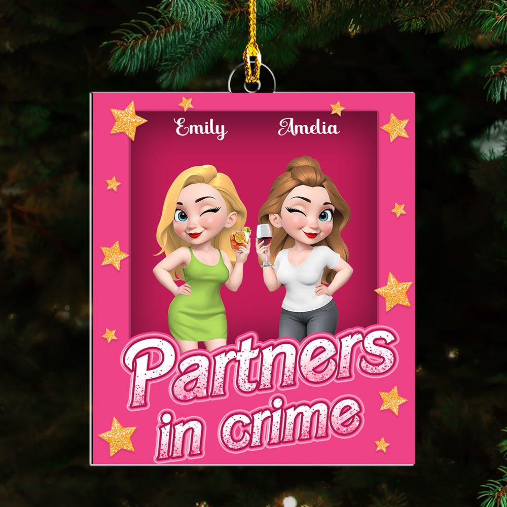 Custom Friendship Christmas Ornament, Best Friend Gift •  Crime Crew - Personalized Acrylic Ornament