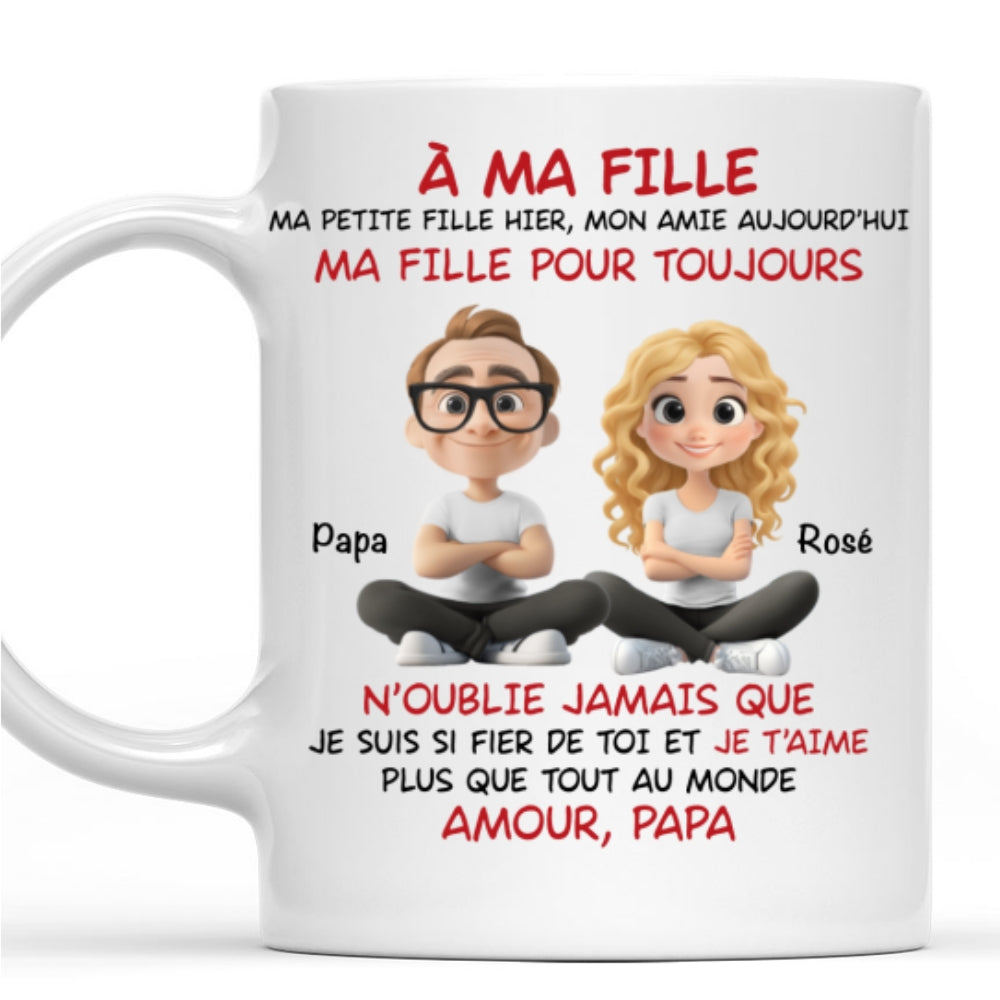 Custom Christmas & Birthday Gift for Daughter • À Ma Fille - Mug Personnalisé