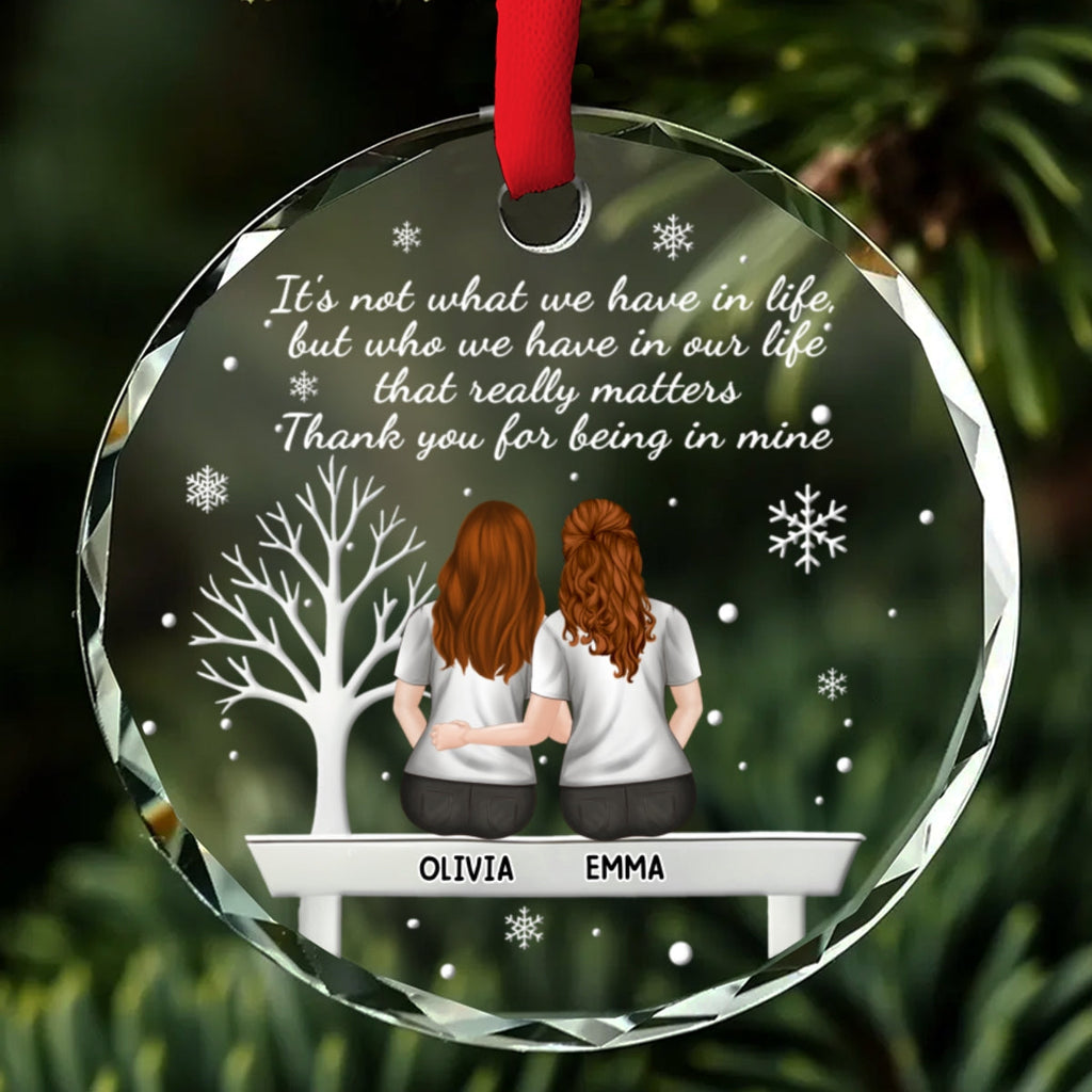 Custom Friendship Christmas Ornament, Best Friend Gift •  Heartfelt Friendship Token - Personalized Glass Ornament