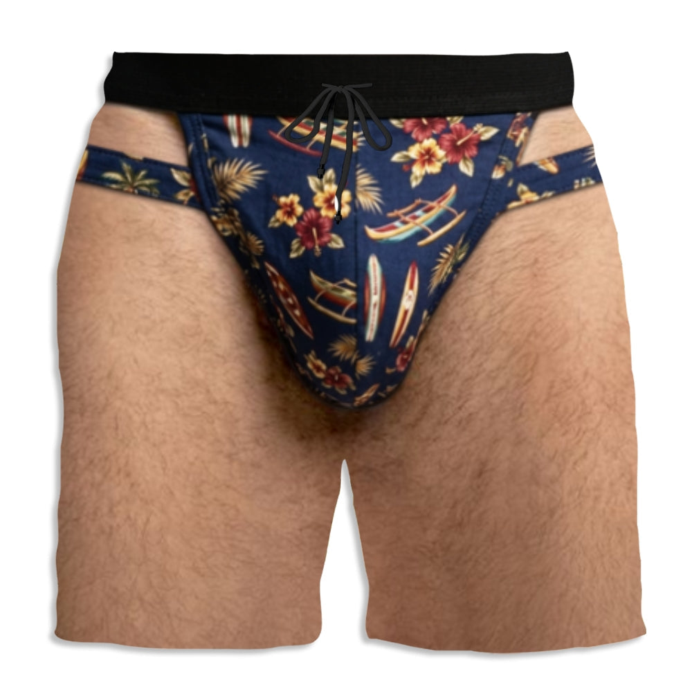 Custom Funny Hairy Man Swim Trunks, Birthday Summer Gift • Summer Vibes - Personalized Beach Shorts