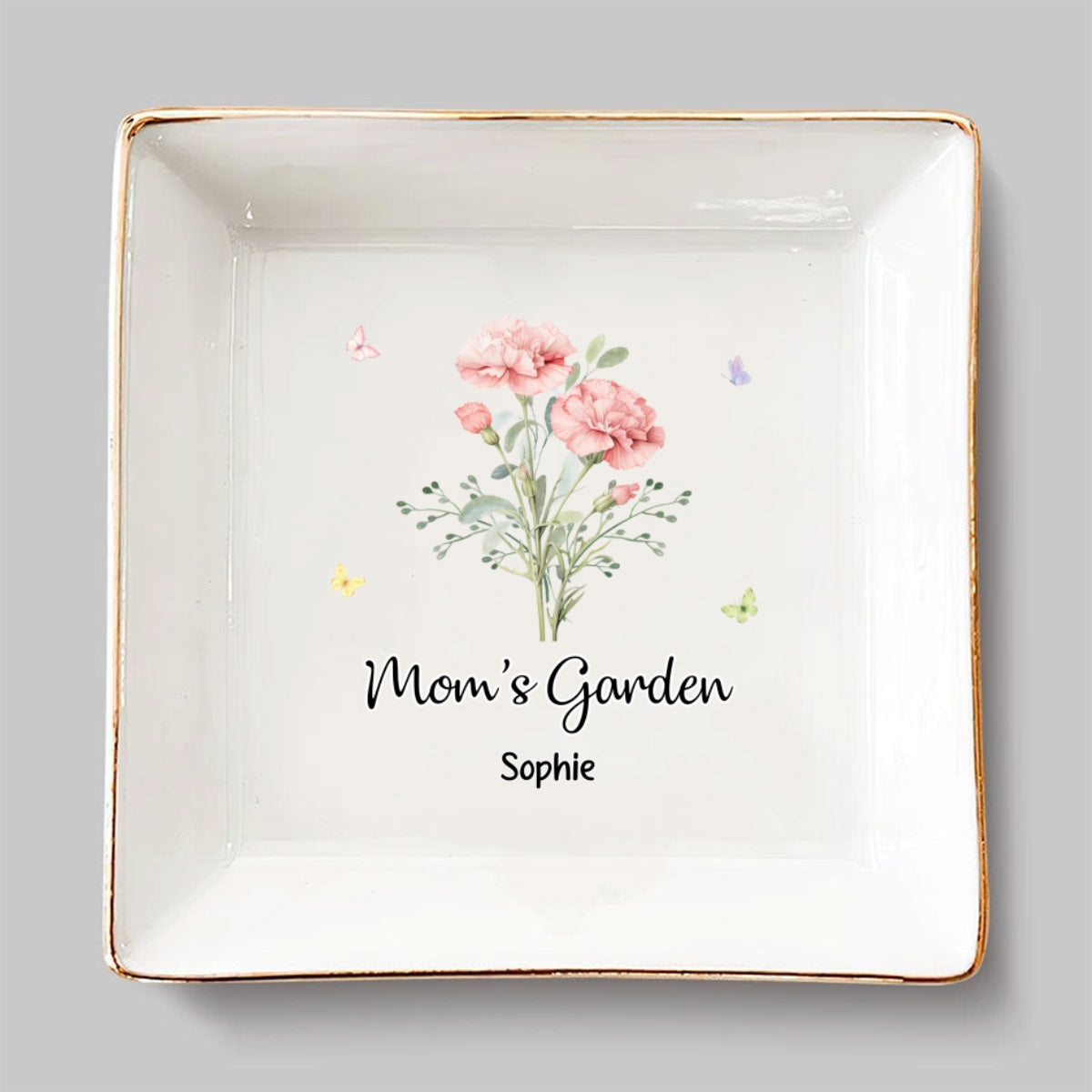Custom Daughter Trinket Dish, Meaningful Birthday Gift For Her • My Garden - Personalized Jewelry Dish