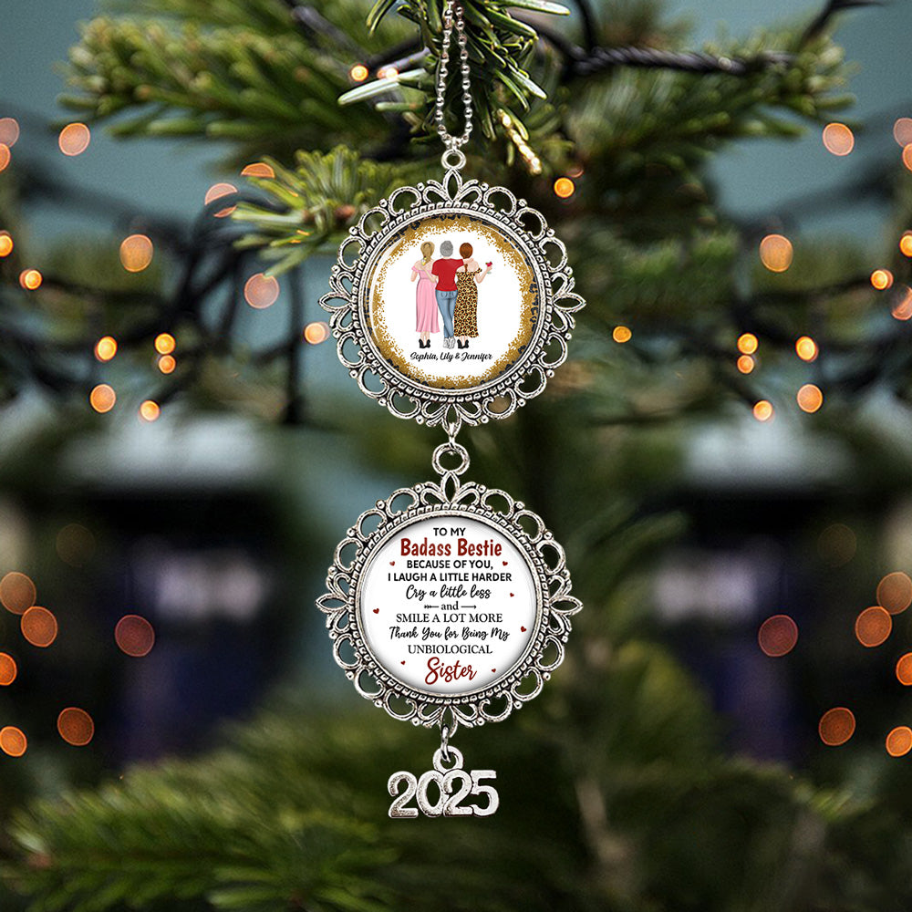 Custom Keepsake Christmas Ornament •  To My Badass Bestie - Personalized Charming Ornament
