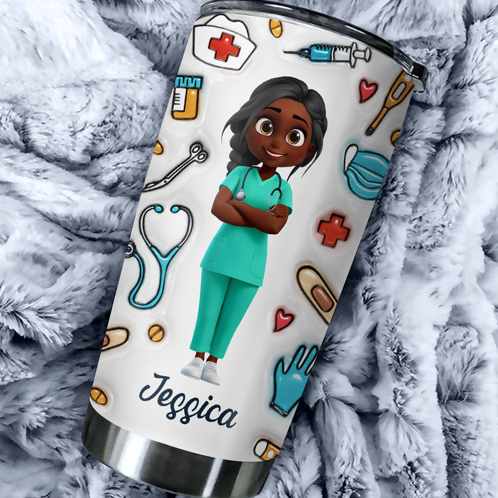 Nurse Nutrition Facts - Personalized 3D Inflated Effect Tumbler