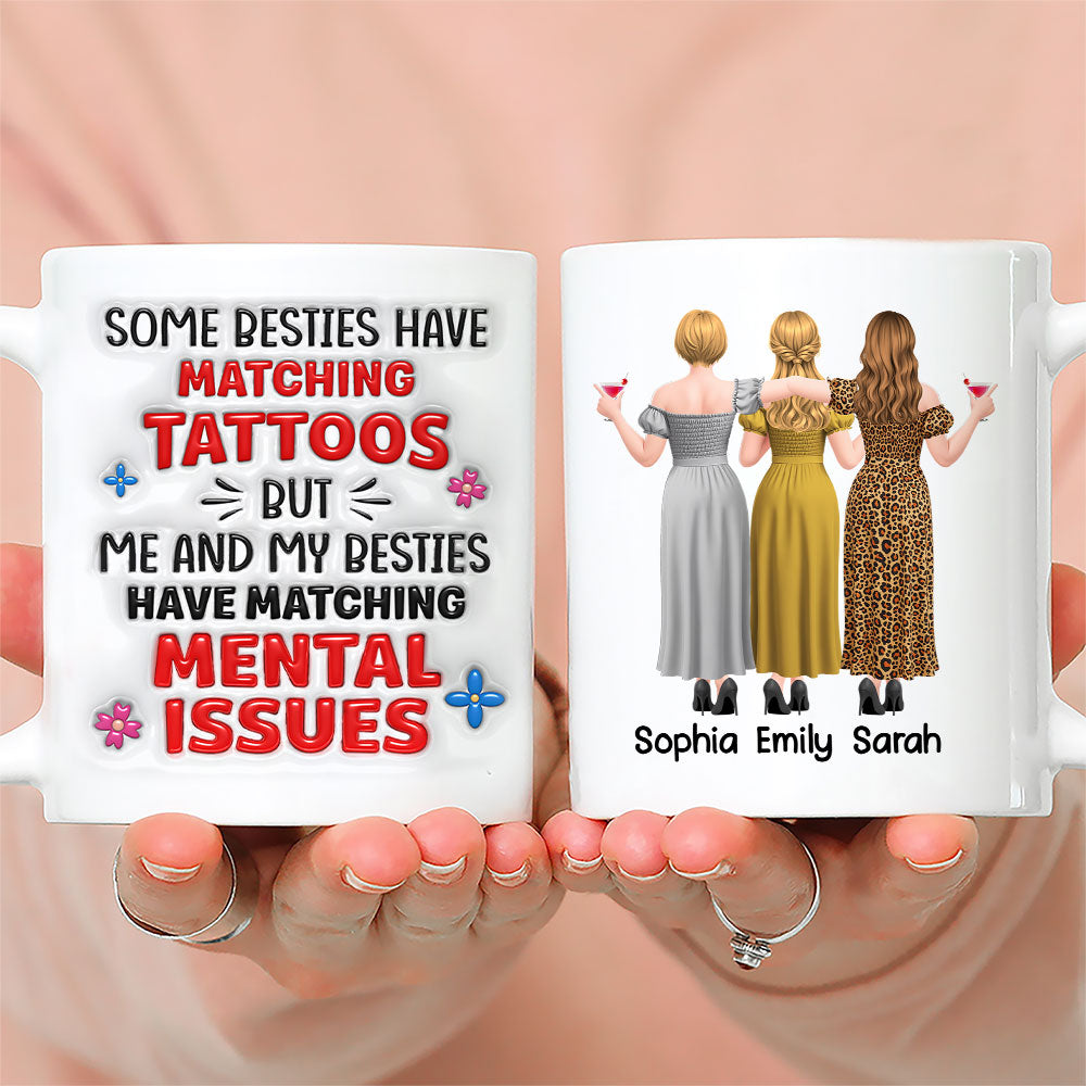 Custom Best Friend, Christmas & Birthday Friendship Keepsake Gift • Matching Friends - Personalized 3D Inflated Effect Mug