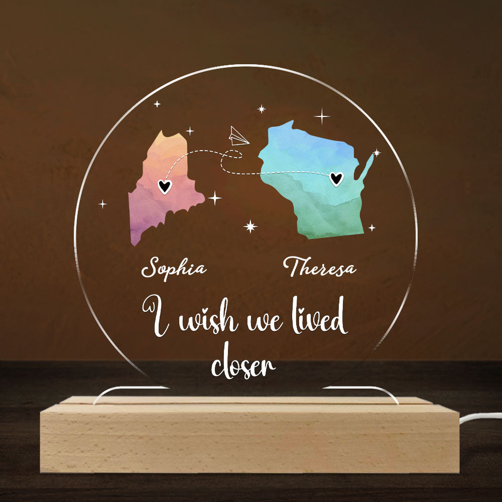 Custom Gift for Best Friends, Sister, Birthday & Christmas • Always Under The Same Sky - Personalized LED Light