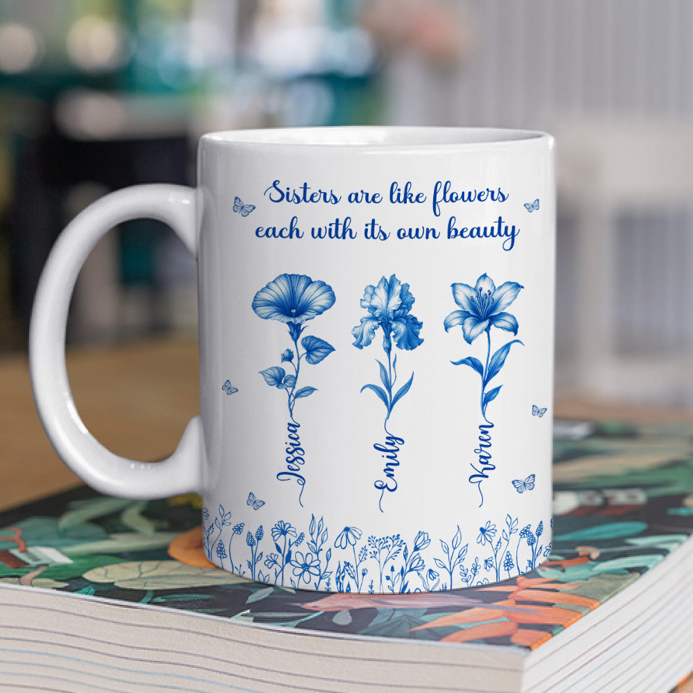 Custom Christmas & Birthday Gift For Sister • Each Sister Shines With Beauty - Personalized Coffee Mug