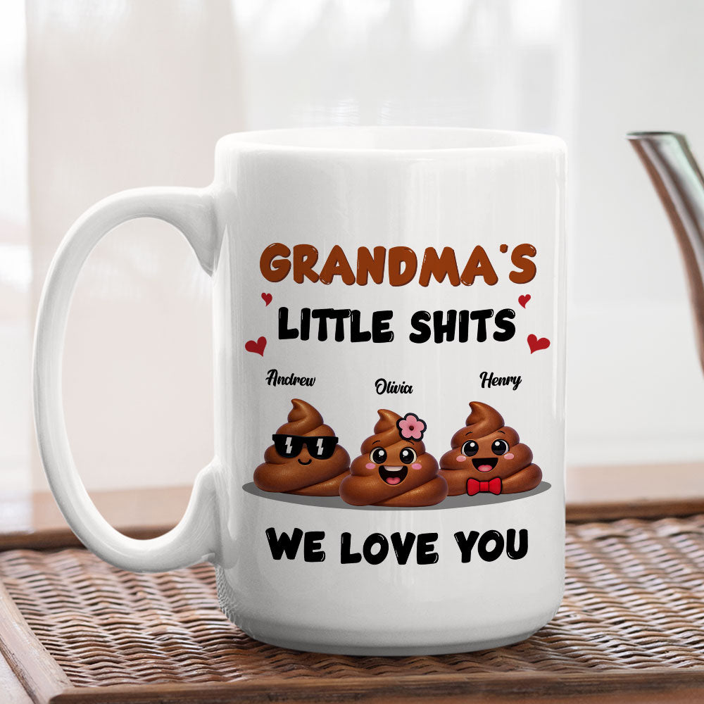 Custom Christmas & Birthday Gift For Grandma • Grandma Little Shits - Personalized Coffee Mug