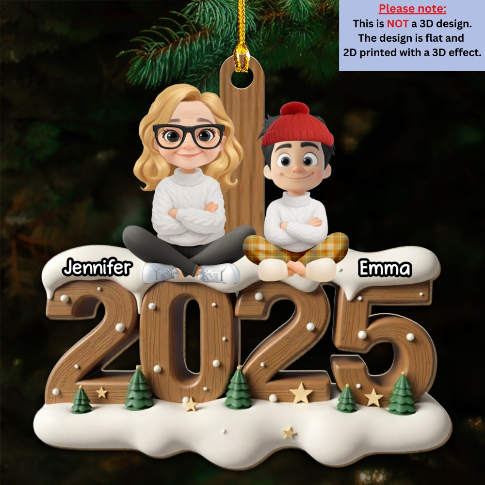 Custom Family Ornament, Christmas Gift for Family Members •  Your Grandma This Year Onwards - Personalized 3D Effect Wood Ornament