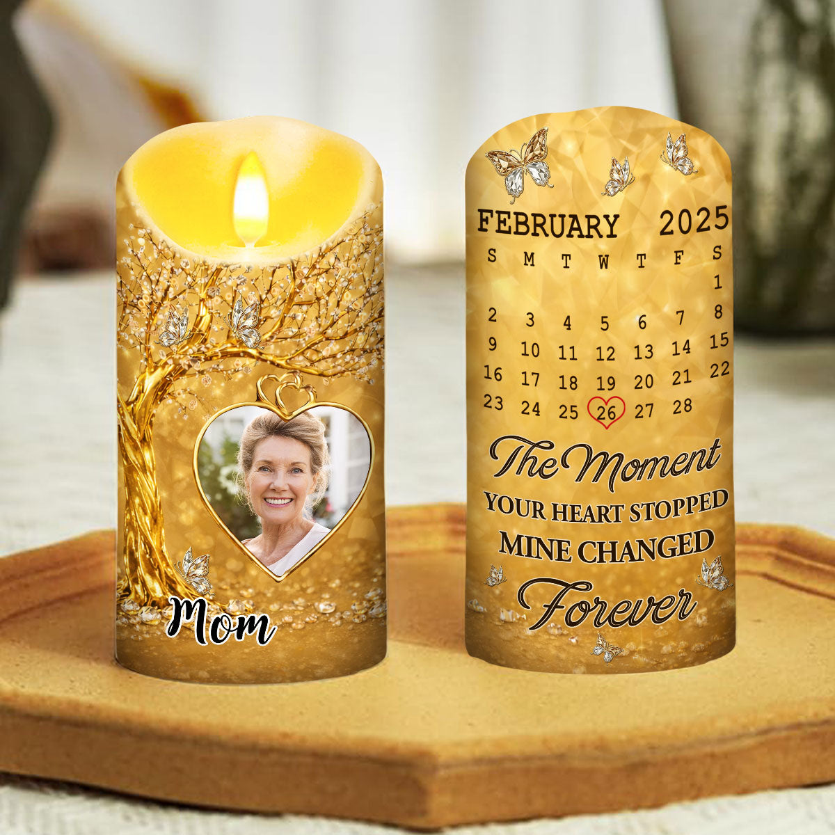 The Moment My Heart Changed Forever - Personalized LED Candle