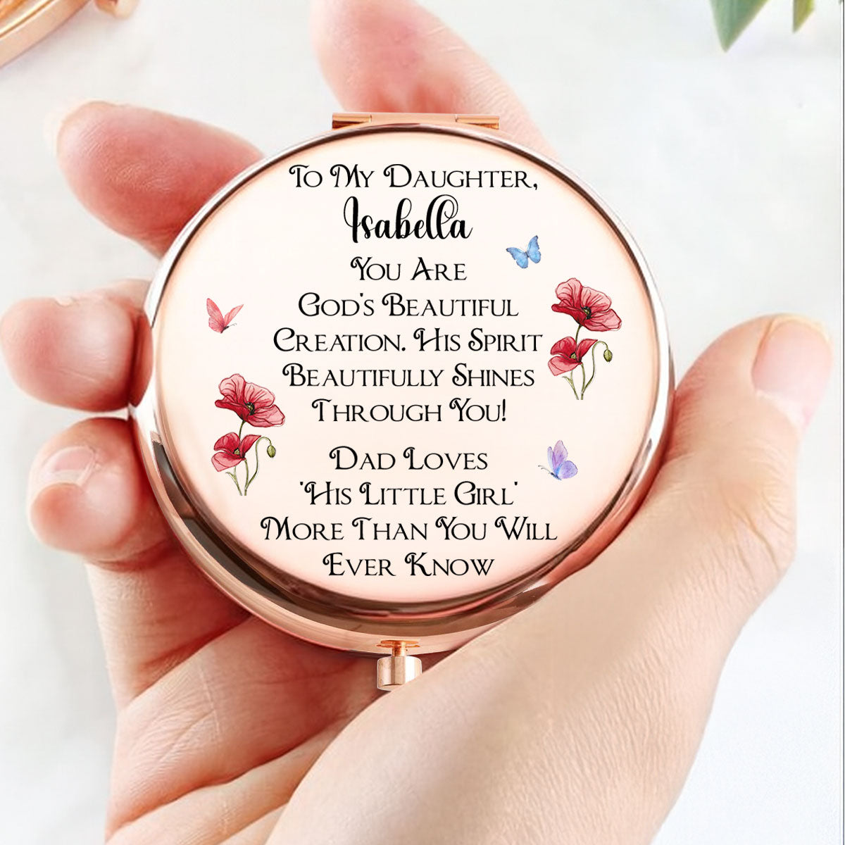 Shining Through His Spirit - Personalized Compact Mirror