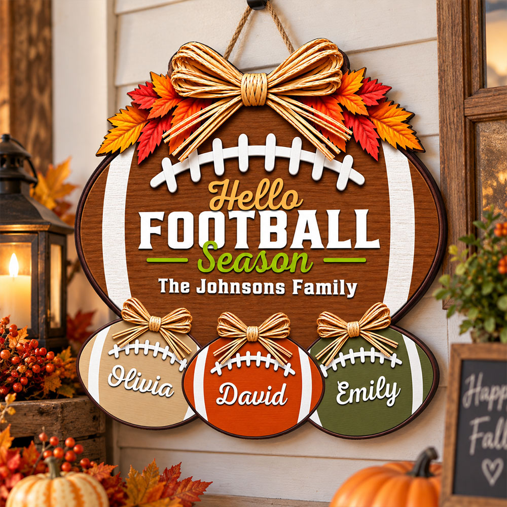 Football Season Starts At Home - Personalized Wood Sign