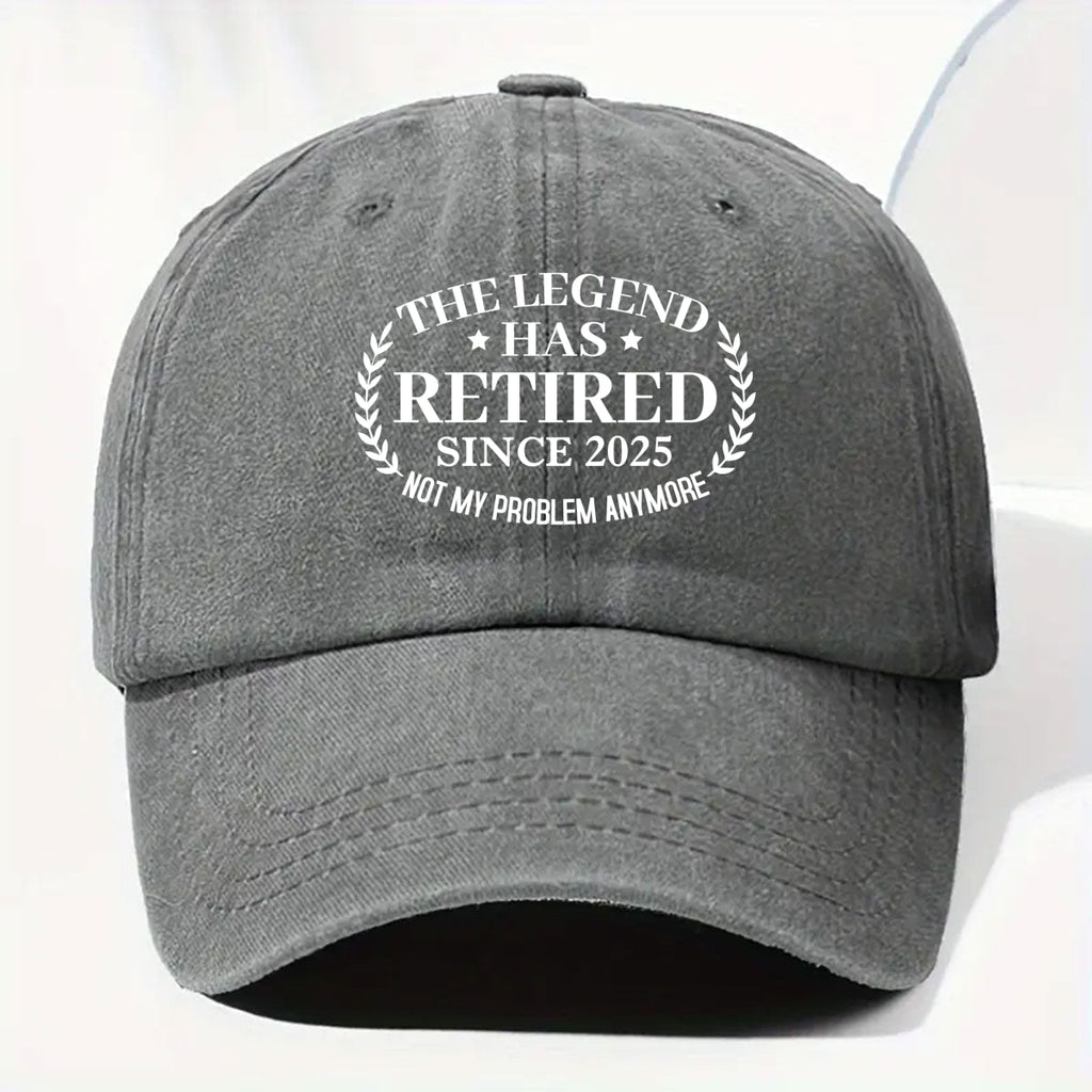 The Legend Has Retired - Personalized Vintage Washed Denim Cap