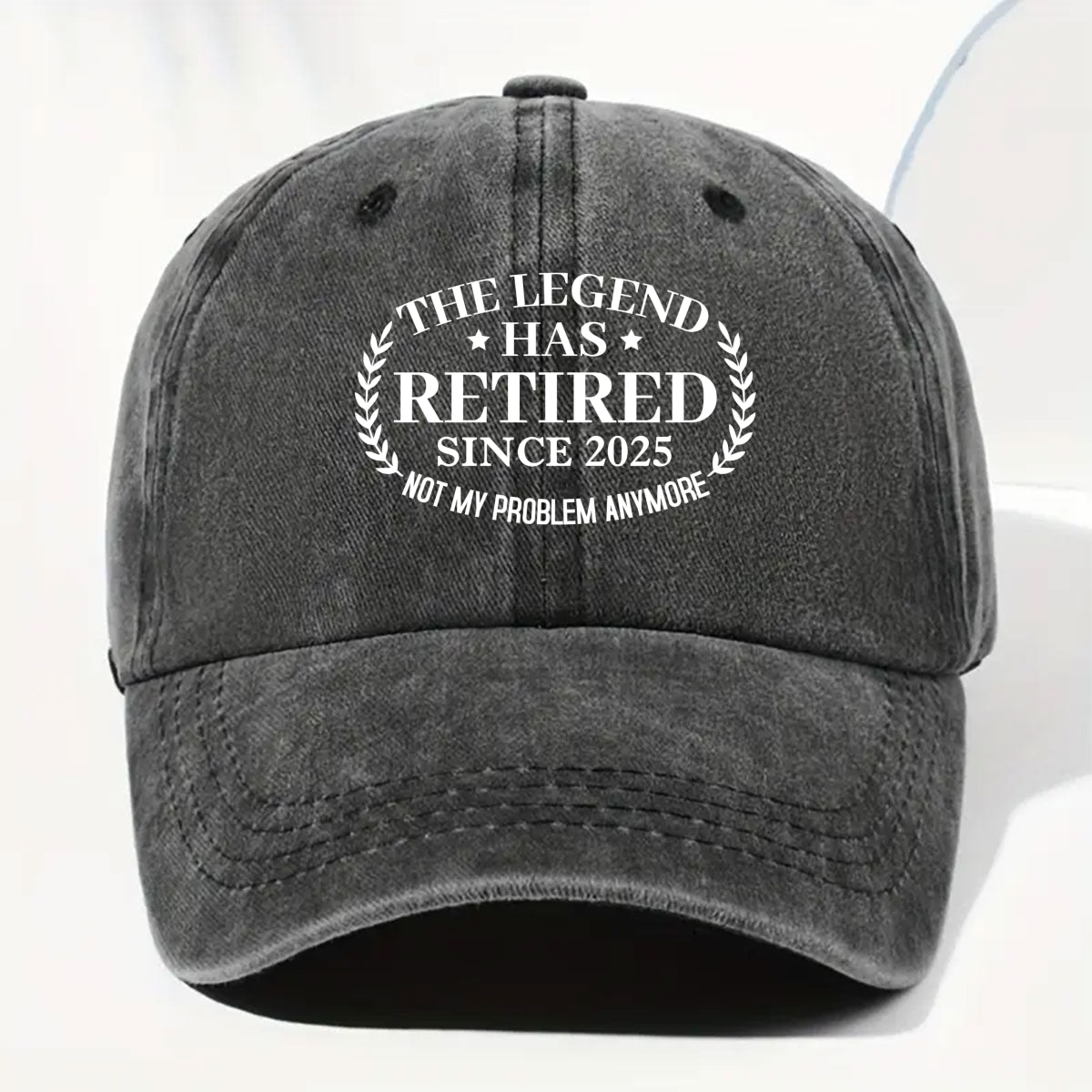 The Legend Has Retired - Personalized Vintage Washed Denim Cap