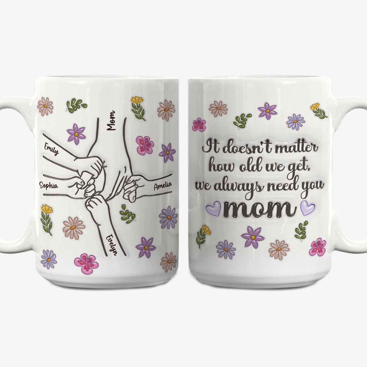 Custom Christmas & Birthday Gift for Mom • We Always Need You - Personalized 3D Inflated Effect Mug