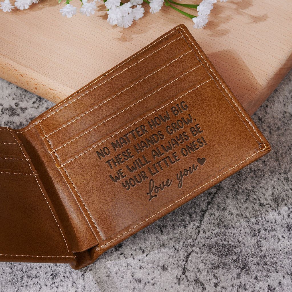 This Awesome Dad Belongs To - Personalized Printed Men Leather Wallet