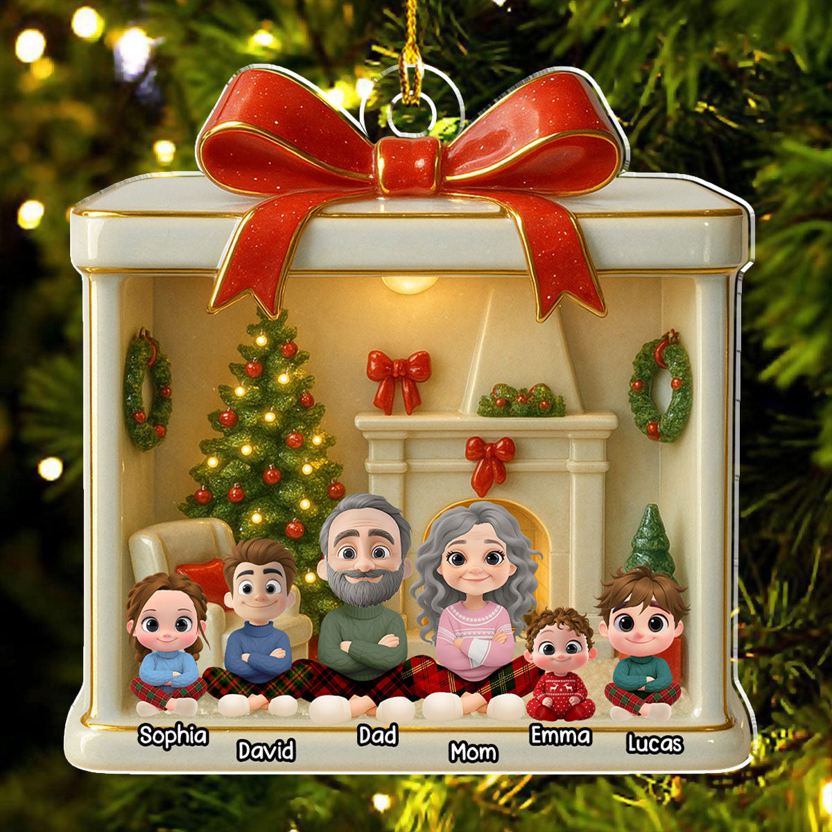 Custom Family Ornament, Christmas Gift for Family Members •  Our Story 2025 - Personalized Acrylic Ornament