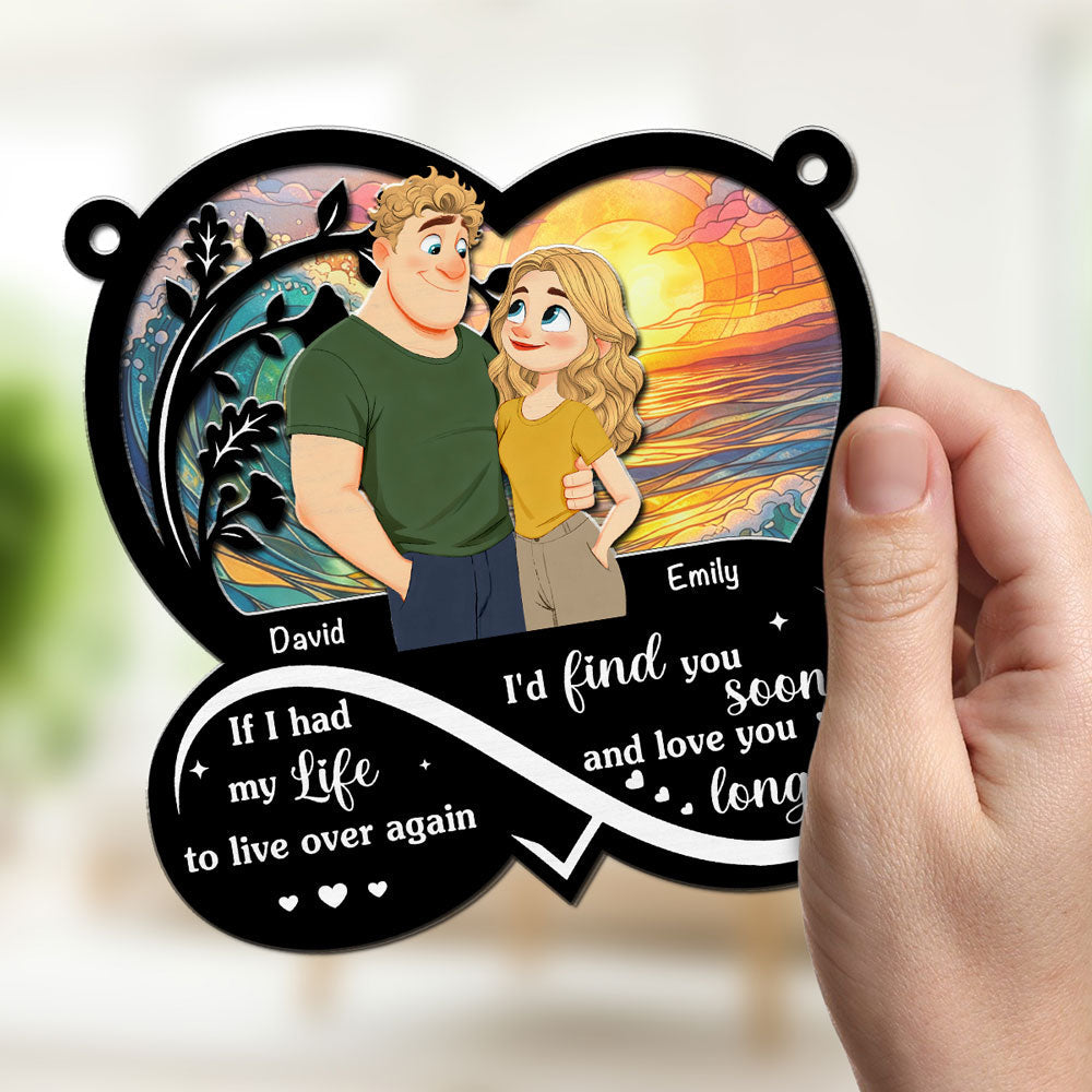 Custom Couple Hanging Decor, Anniversary Valentine's Day Gifts • Love You So Much 2 - Personalized Suncatcher