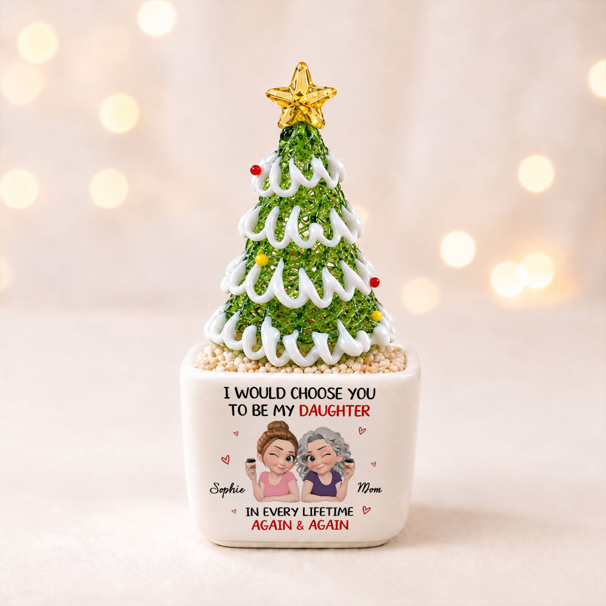 Choose You - Personalized Glass Christmas Tree