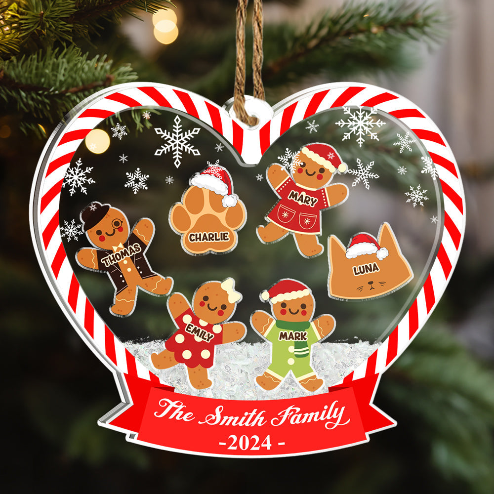 Custom Family Ornament, Christmas Gift for Family Members •  Cookie Family - Personalized Acrylic Shaker Ornament