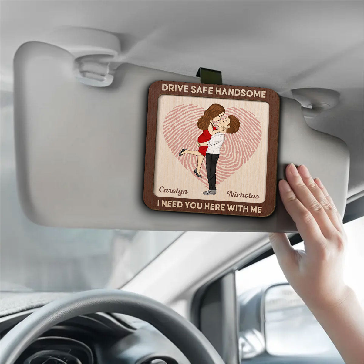 Drive Safe Handsome - Personalized Car Visor Clip