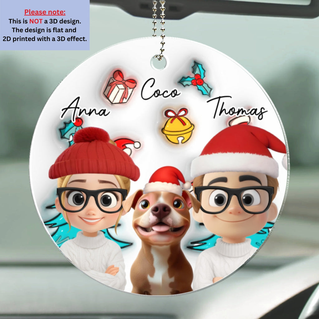 Santa Is Coming To Us - Personalized 3D Inflated Effect Car Ornament