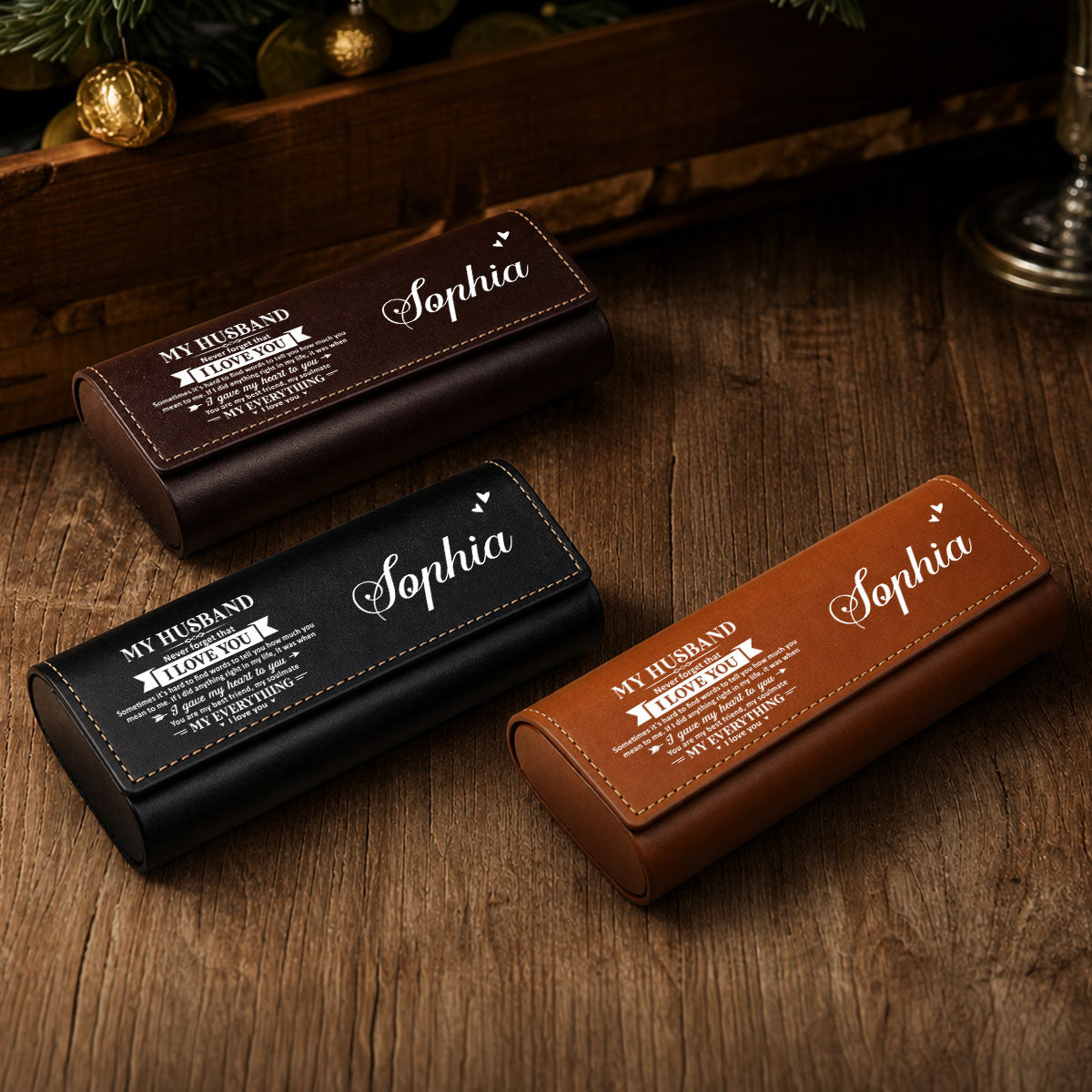 My Everything - Personalized Leather Eyeglass Case