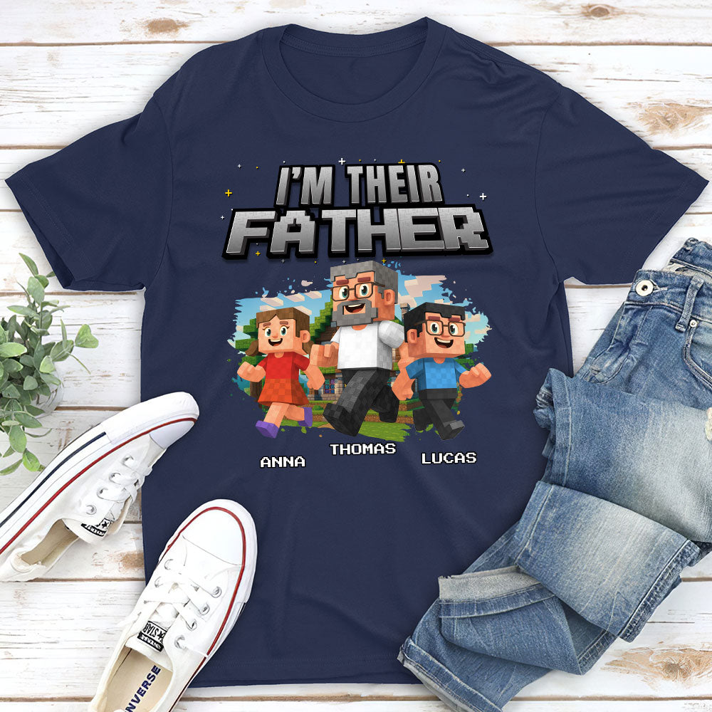 Custom Father's Day, Special Gift for Dad & Grandpa • Dad Power Pixel - Personalized Shirt