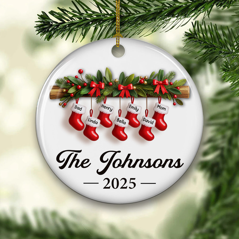Custom Family Ornament, Christmas Gift for Family Members •  Family Christmas - Personalized Ceramic Ornament