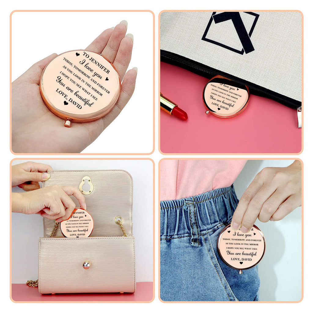 I Love You Forever - Personalized Compact Mirror