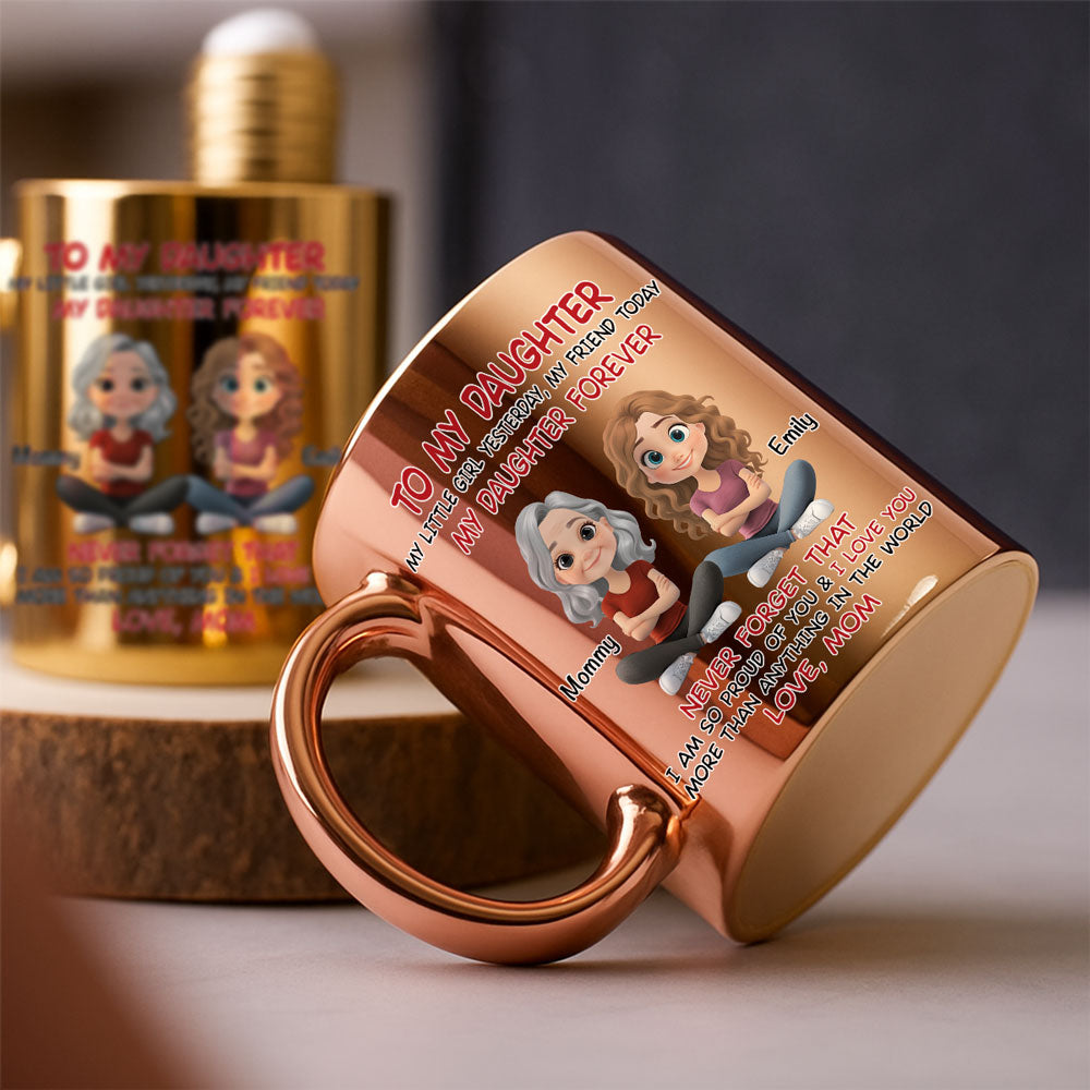 Custom Christmas & Birthday Gift for Daughter • My Daughter Forever - Personalized Metallic Mug