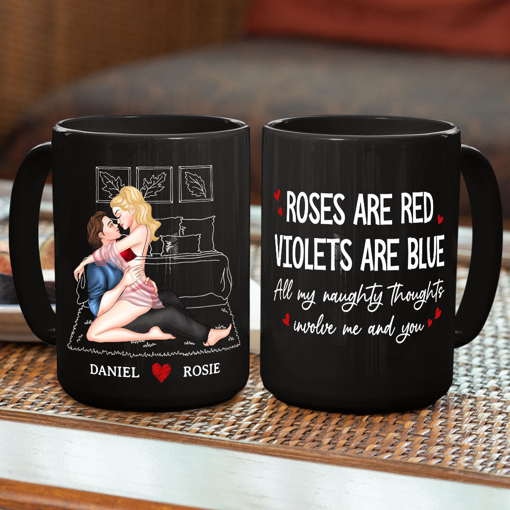 Custom Anniversary Keepsake Gifts For Couple • All My Naughty Thoughts - Personalized Coffee Mug
