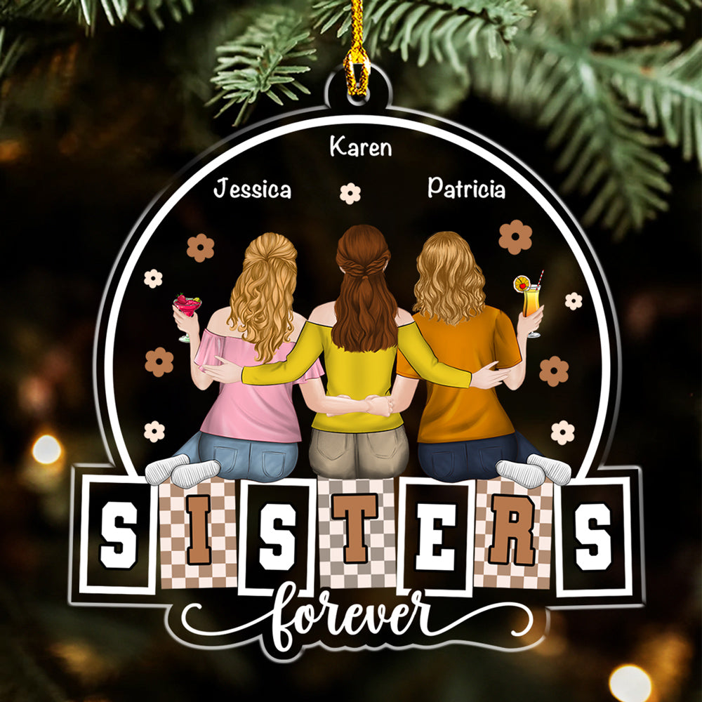 Custom Friendship Christmas Ornament, Best Friend Gift •  Forever My Bestie Sister - Personalized Acrylic Ornament