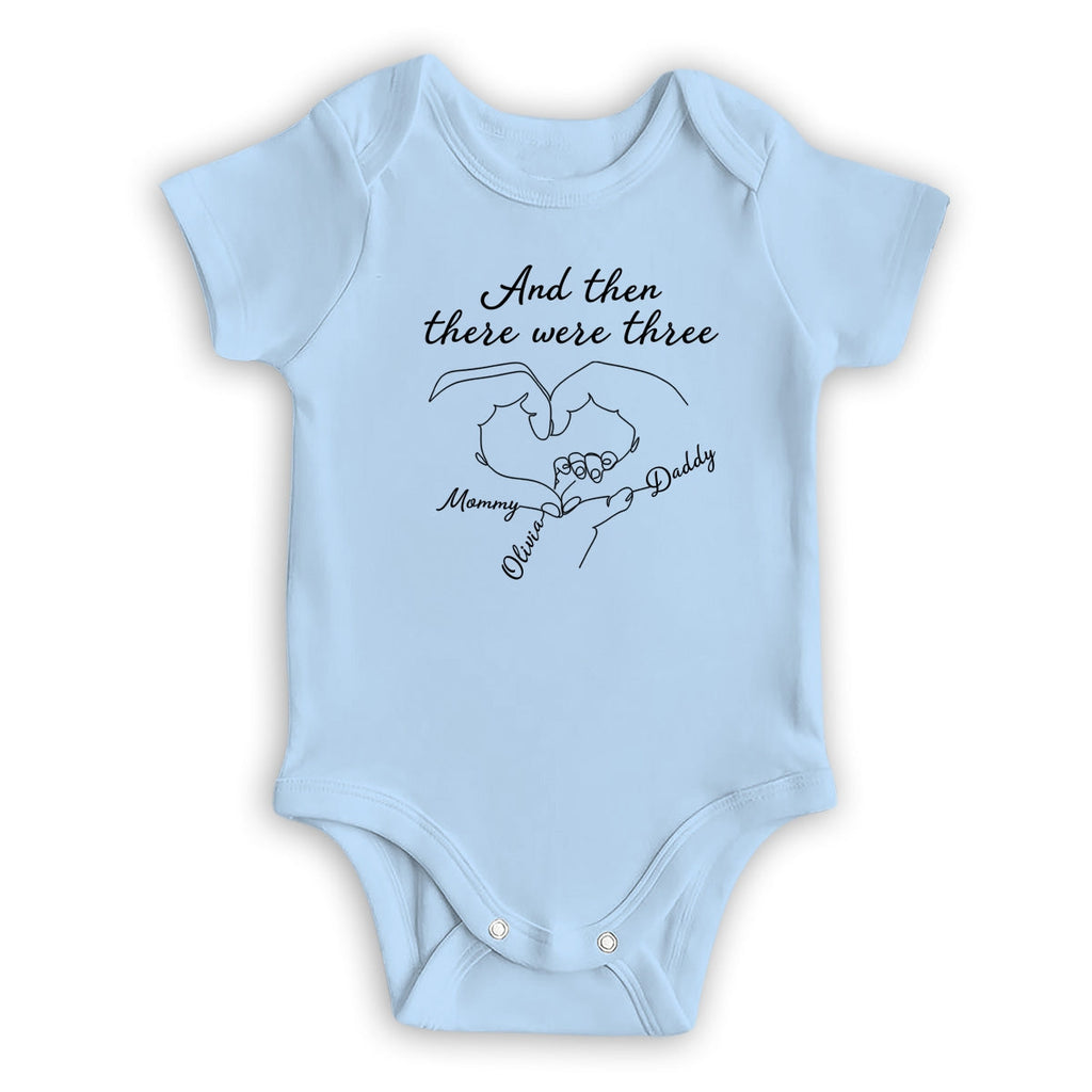 And Then There Were Three - Personalized Baby Onesie