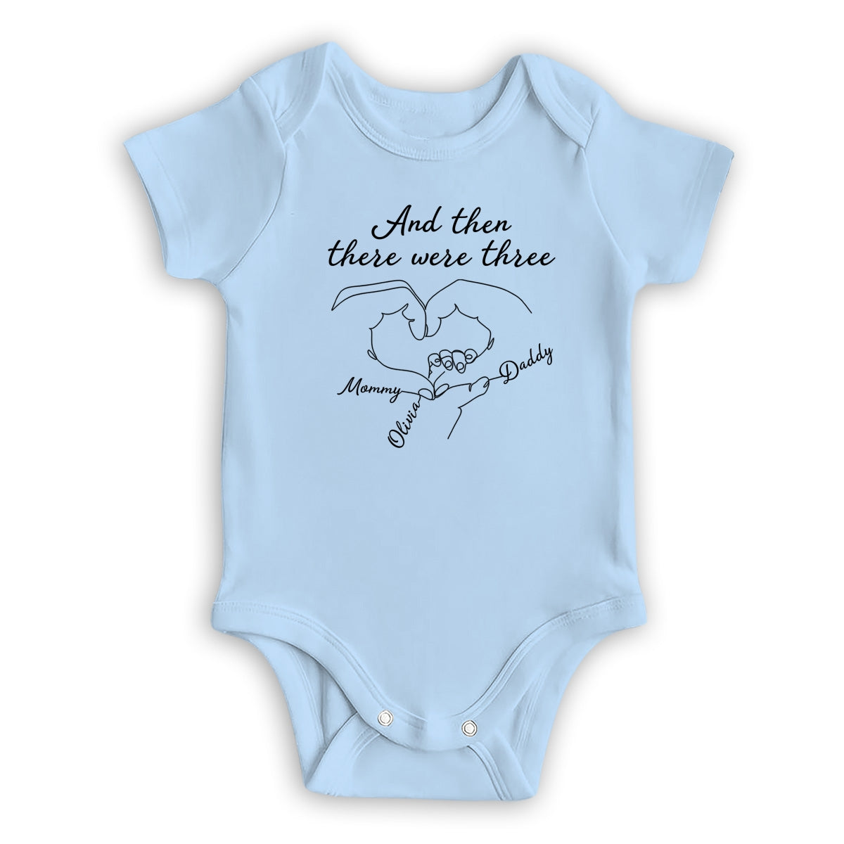 And Then There Were Three - Personalized Baby Onesie