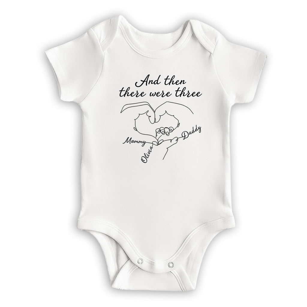 And Then There Were Three - Personalized Baby Onesie