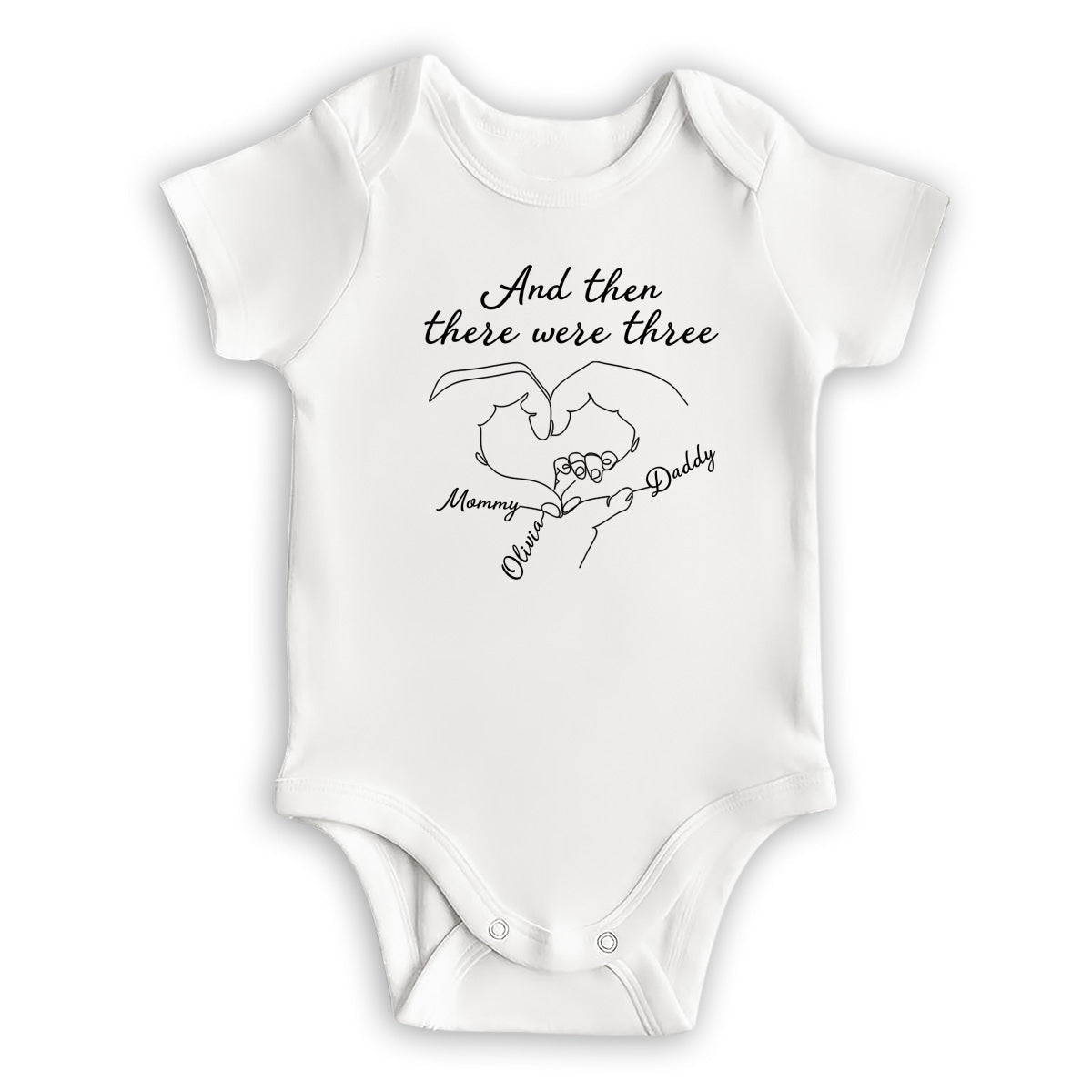 And Then There Were Three - Personalized Baby Onesie