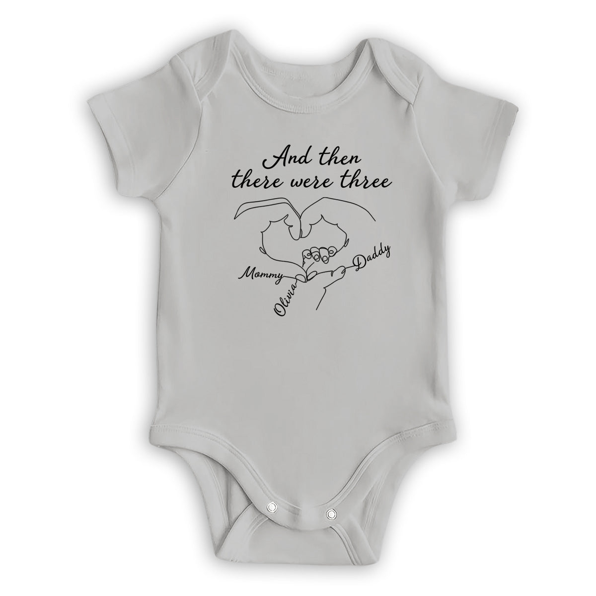 And Then There Were Three - Personalized Baby Onesie
