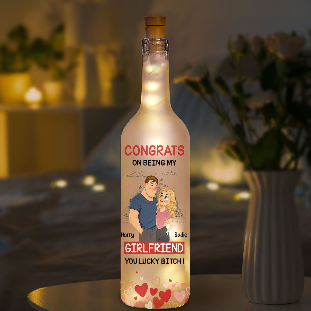 Love Is You - Personalized Bottle Lamp