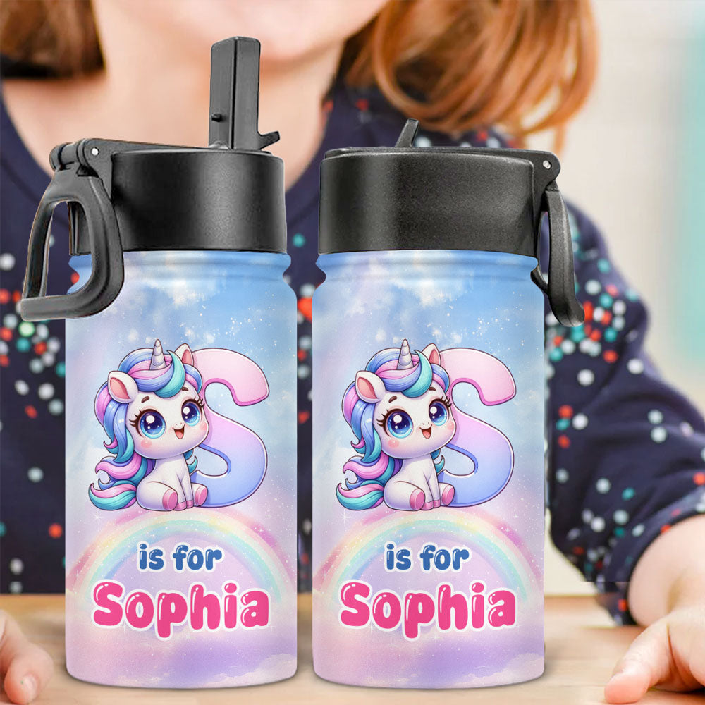 Alphabet Game Cartoon - Personalized Kids Water Bottle